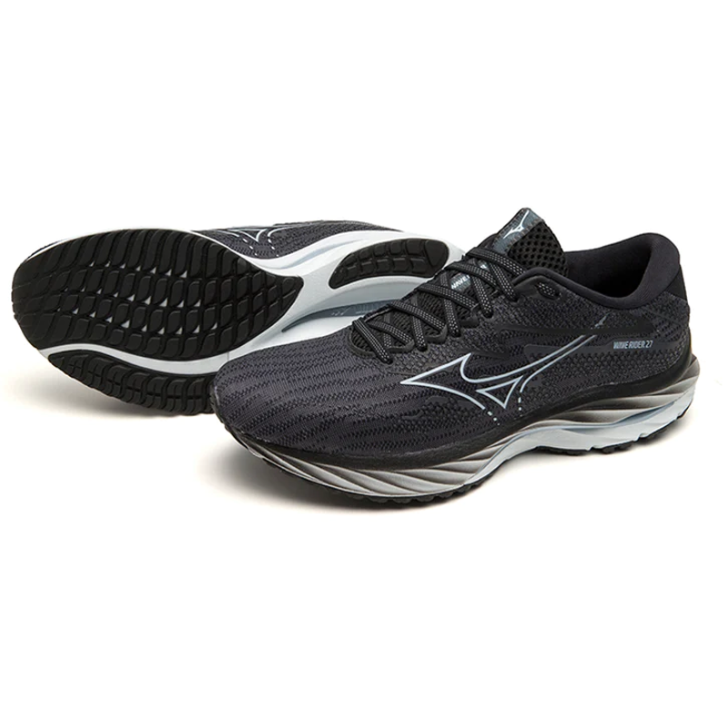Mizuno Womens Wave Rider 27 Ebony/Snowcrest/Black-3